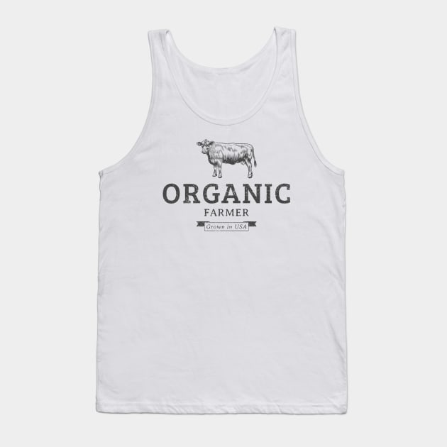 Organic Farmer Cow Tank Top by Tip Top Tee's